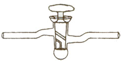 S60 Stopcocks High Vacuum Single Oblique Bore with Bulb Chamber and Mercury Seal Cup